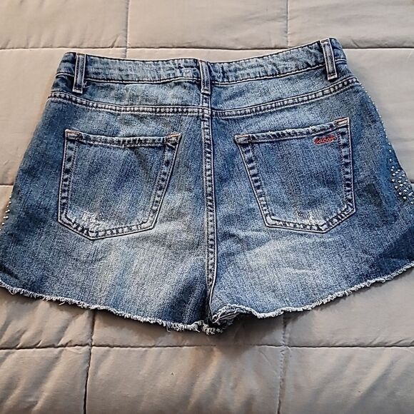 Ba&sh Sluego Denim Studded Shorts. - Picture 8 of 9